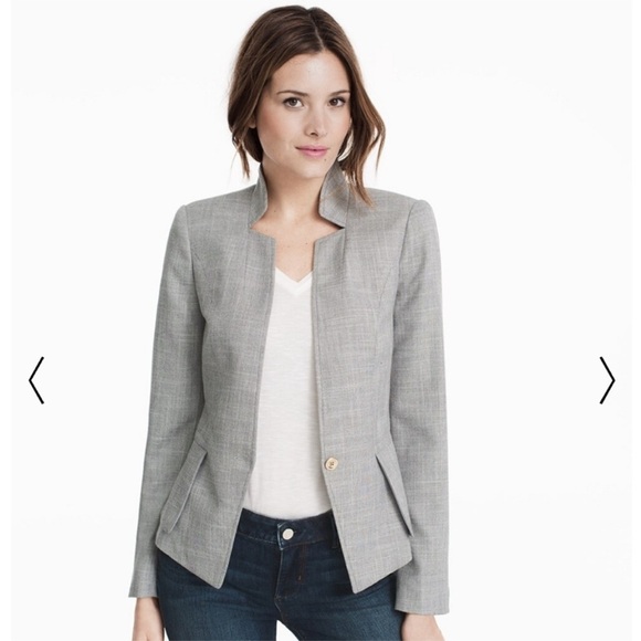 White House Black Market Jackets & Blazers - White House Black Market Single Button Yarn Dye Suit Jacket 6 Marled Gray